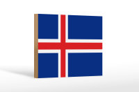 Holzschild Flagge Islands 18x12 cm Flag of Iceland...