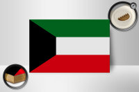 Holzschild Flagge Kuwaits 18x12 cm Flag of Kuwait Dekoration