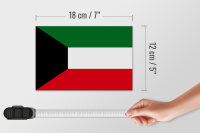 Holzschild Flagge Kuwaits 18x12 cm Flag of Kuwait Dekoration
