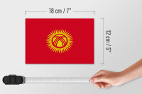 Holzschild Flagge Kirgisistans 18x12 cm Flag of Kyrgyzstan Dekoration