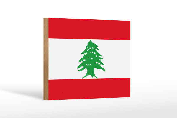 Holzschild Flagge Libanon 18x12 cm Flag of Lebanon Dekoration