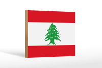 Holzschild Flagge Libanon 18x12 cm Flag of Lebanon...