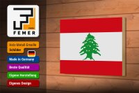 Holzschild Flagge Libanon 18x12 cm Flag of Lebanon Dekoration