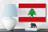 Holzschild Flagge Libanon 18x12 cm Flag of Lebanon Dekoration