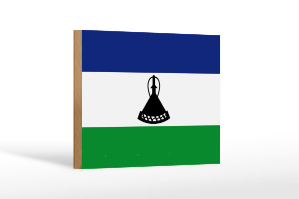 Holzschild Flagge Lesothos 18x12 cm Flag of Lesotho Dekoration