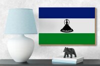 Holzschild Flagge Lesothos 18x12 cm Flag of Lesotho Dekoration
