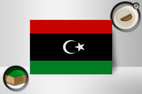 Holzschild Flagge Libyens 18x12 cm Flag of Libya Dekoration