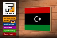Holzschild Flagge Libyens 18x12 cm Flag of Libya Dekoration