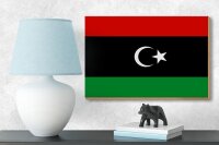 Holzschild Flagge Libyens 18x12 cm Flag of Libya Dekoration