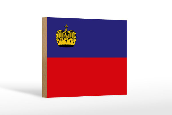 Holzschild Flagge Liechtenstein 18x12cm Flag Liechtenstein Dekoration