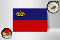 Holzschild Flagge Liechtenstein 18x12cm Flag Liechtenstein Dekoration