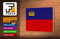Holzschild Flagge Liechtenstein 18x12cm Flag Liechtenstein Dekoration