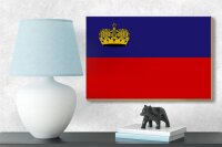 Holzschild Flagge Liechtenstein 18x12cm Flag Liechtenstein Dekoration