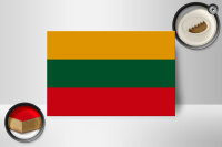 Holzschild Flagge Litauens 18x12 cm Flag of Lithuania Dekoration