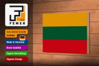 Holzschild Flagge Litauens 18x12 cm Flag of Lithuania Dekoration