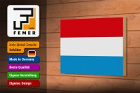 Holzschild Flagge Luxemburgs 18x12 cm Flag of Luxembourg Dekoration