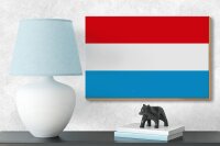 Holzschild Flagge Luxemburgs 18x12 cm Flag of Luxembourg Dekoration