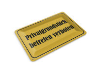 Blechpostkarte Hinweis 14x10 cm Privatgrundstück...
