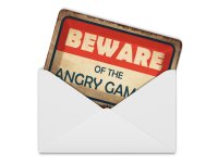 Blechpostkarte Hinweis 14x10 cm beware of the angry gamer Deko Schild