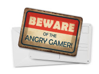 Blechpostkarte Hinweis 14x10 cm beware of the angry gamer Deko Schild