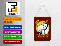 Blechpostkarte Bier 10x14 cm Beer it´s whats for Breakfast Deko Schild