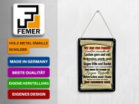 Blechpostkarte Spruch 10x14 cm wir sind eine Familie zusammen Deko Schild