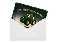 Blechpostkarte Spruch 14x10 cm echte Männer fahren Traktor Deko Schild