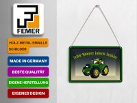 Blechpostkarte Spruch 14x10 cm echte Männer fahren Traktor Deko Schild
