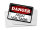 Blechpostkarte Hinweis 14x10 cm Danger high voltage Metall Deko Schild