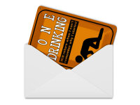 Blechpostkarte Alkohol 10x14 cm gone drinking will return when Deko Schild