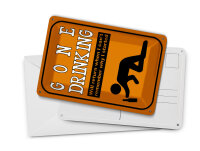Blechpostkarte Alkohol 10x14 cm gone drinking will return when Deko Schild