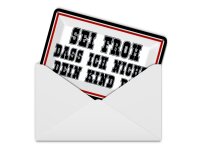 Blechpostkarte Spruch 14x10cm sei froh ich nicht dein Kind bin Deko Schild