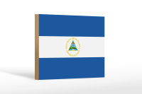 Holzschild Flagge Nicaraguas 18x12 cm Flag of Nicaragua...