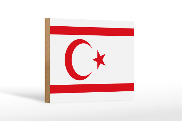 Holzschild Flagge Nordzypern 18x12 cm Flag Northern Cyprus Dekoration