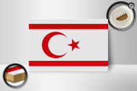 Holzschild Flagge Nordzypern 18x12 cm Flag Northern Cyprus Dekoration