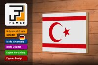 Holzschild Flagge Nordzypern 18x12 cm Flag Northern Cyprus Dekoration
