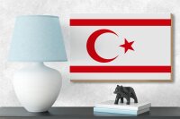 Holzschild Flagge Nordzypern 18x12 cm Flag Northern Cyprus Dekoration
