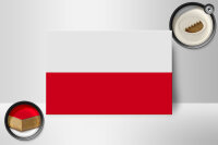 Holzschild Flagge Polens 18x12 cm Flag of Poland Dekoration