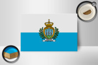 Holzschild Flagge San Marinos 18x12 cm Flag of San Marino Dekoration