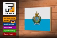 Holzschild Flagge San Marinos 18x12 cm Flag of San Marino Dekoration