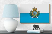 Holzschild Flagge San Marinos 18x12 cm Flag of San Marino Dekoration