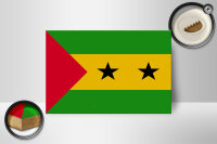 Holzschild Flagge São Tomé und Príncipe 18x12 cm São Tomé Dekoration