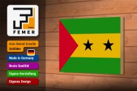 Holzschild Flagge São Tomé und Príncipe 18x12 cm São Tomé Dekoration