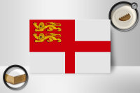 Holzschild Flagge Sark 18x12 cm Flag of Sark Dekoration