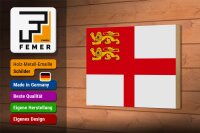 Holzschild Flagge Sark 18x12 cm Flag of Sark Dekoration