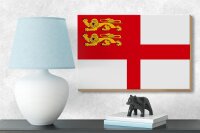 Holzschild Flagge Sark 18x12 cm Flag of Sark Dekoration