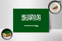 Holzschild Flagge Saudi-Arabien 18x12 cm Flag Saudi Arabia Dekoration