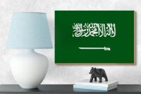 Holzschild Flagge Saudi-Arabien 18x12 cm Flag Saudi Arabia Dekoration