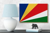 Holzschild Flagge Seychellen 18x12 cm Flag of Seychelles Dekoration