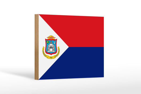 Holzschild Flagge Sint Maartens 18x12 cm Flag Sint Maarten Dekoration